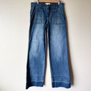 JESSICA SIMPSON Wide Leg Frayed Jeans | Size 27, Long